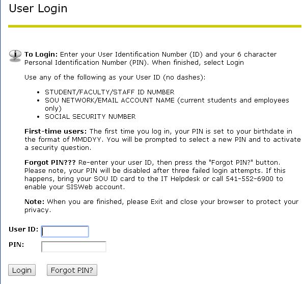 Banner Self-Service Login