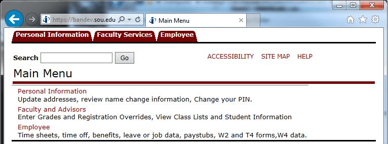 Banner Self Service
