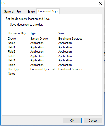 docim esc single document keys